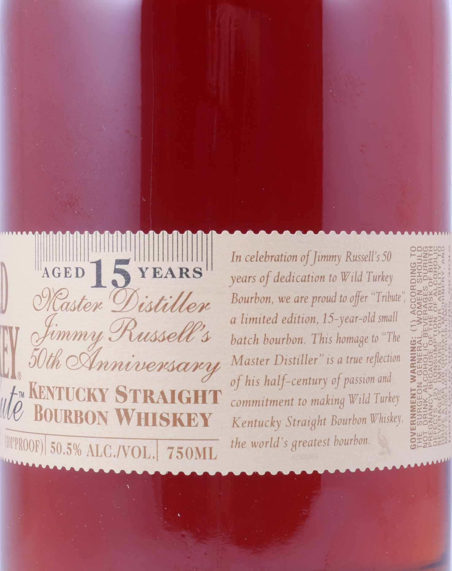 Wild Turkey Tribute 15 Year 50th Anniversary Edition Whiskey 50.5% ABV