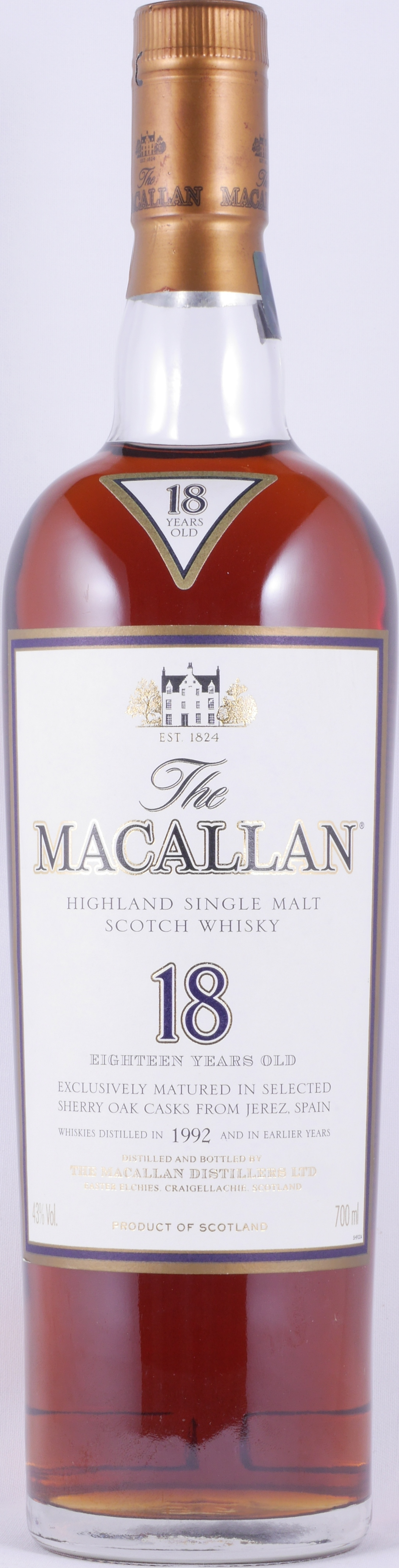 Macallan 1992 18 Year Sherry Oak Casks Scotch Whisky 43.0% ABV