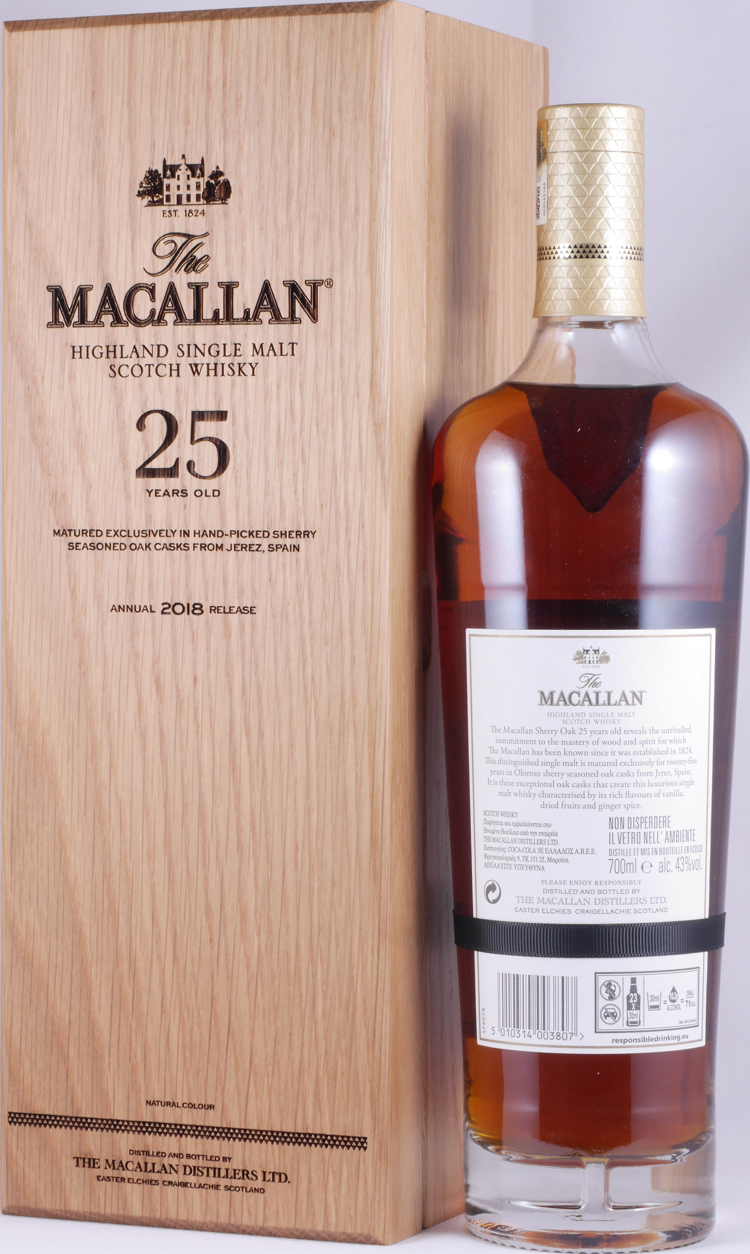 Macallan 25 Year Sherry Oak Annual 2018 Release Scotch Whisky 43.0%