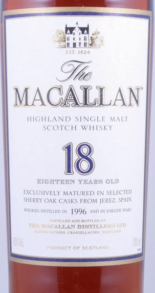 Macallan 1996 18 Jahre Sherry Oak Casks Scotch Whisky 43,0% Vol.