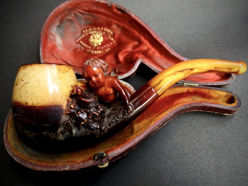 □メシャム / 特大□ケース入り ヴィンテージ パイプ 海泡石 喫煙