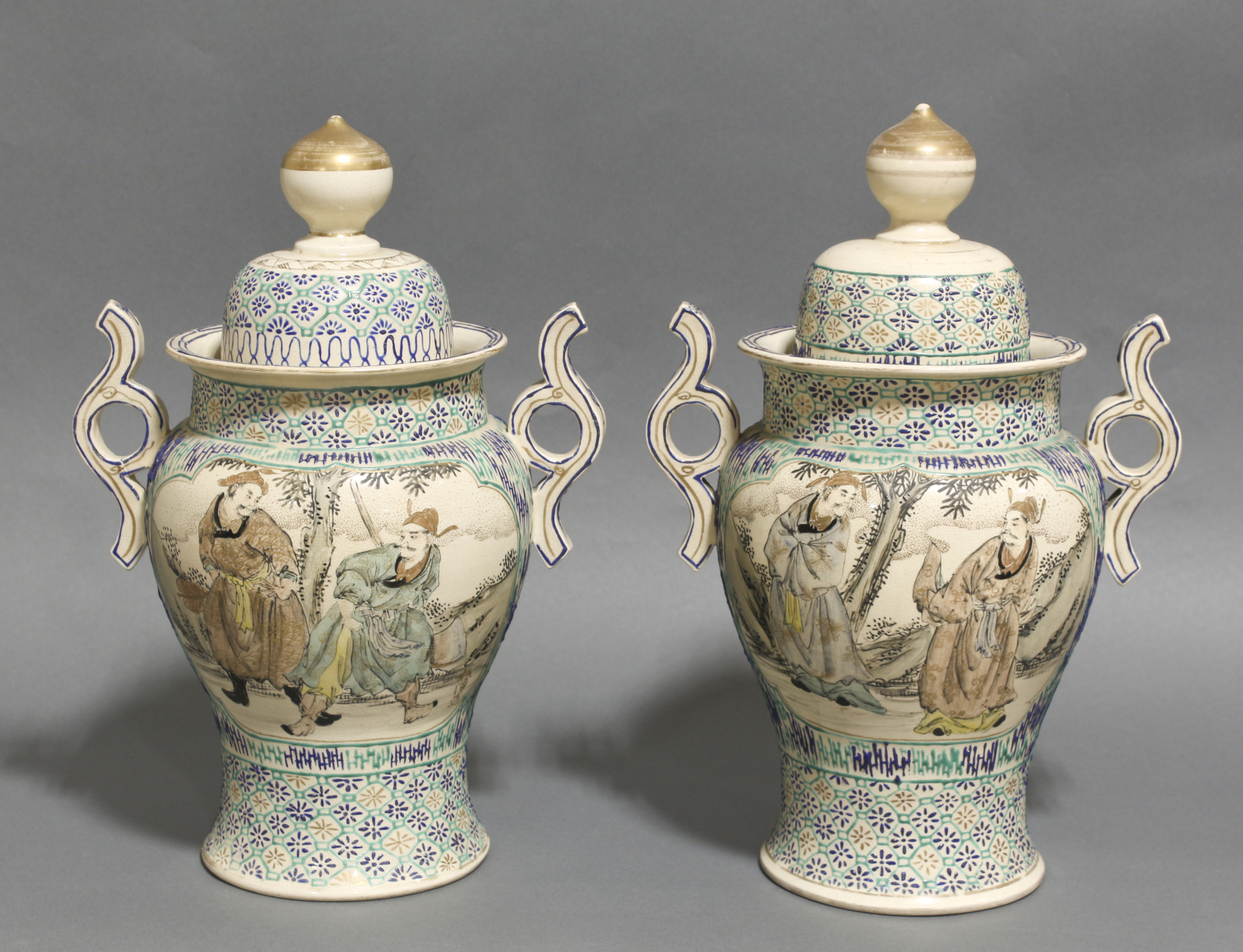 1208 薩摩焼明治時代小壺時代物