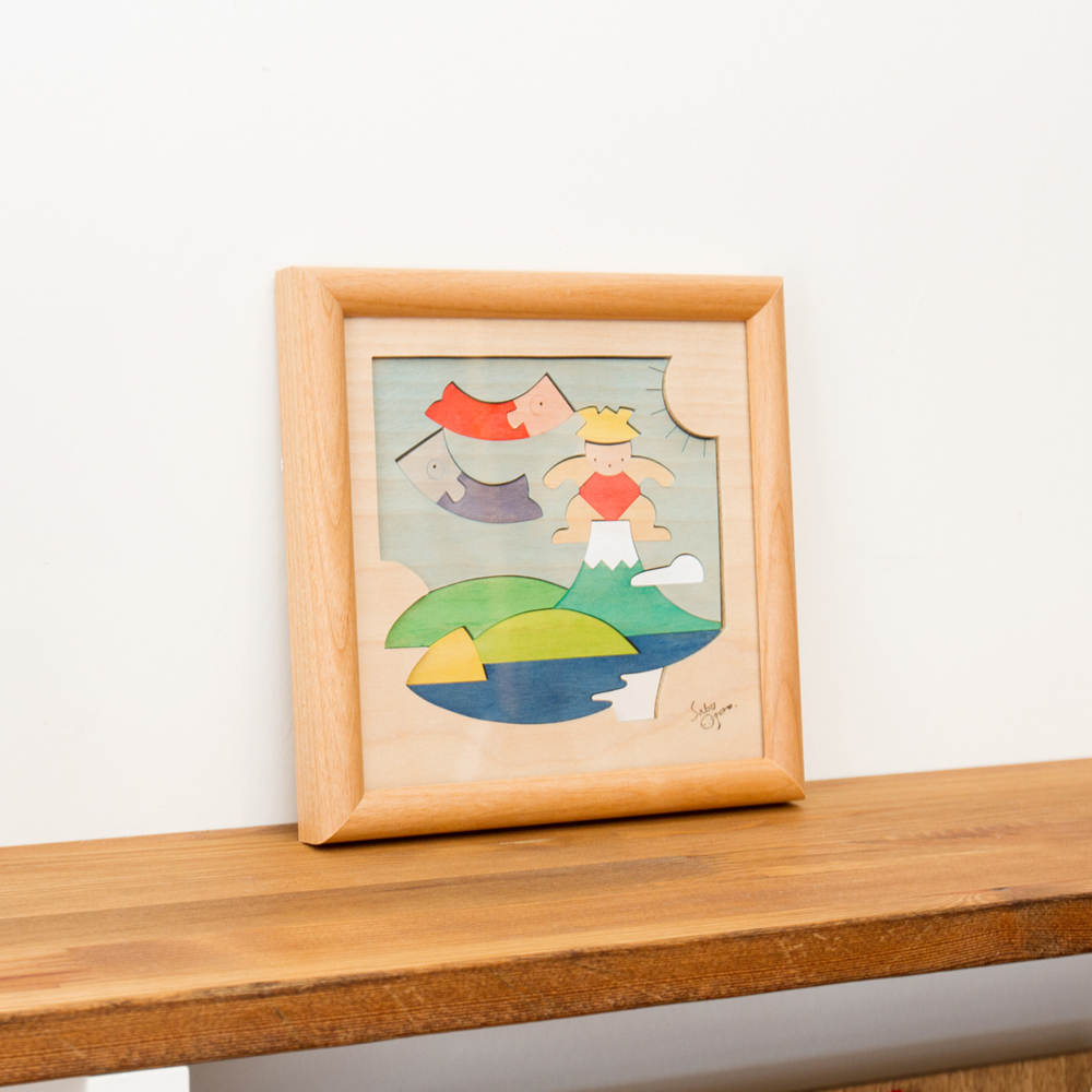 小黒三郎 組み木 マグリット帽子の男 彩色 80'S Saburo Oguro Design