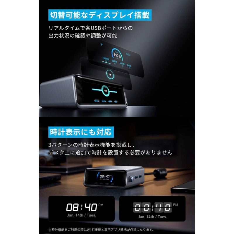 Anker Prime Charger (250W, 6 Ports, GaN) | USB PD 充電器の製品情報