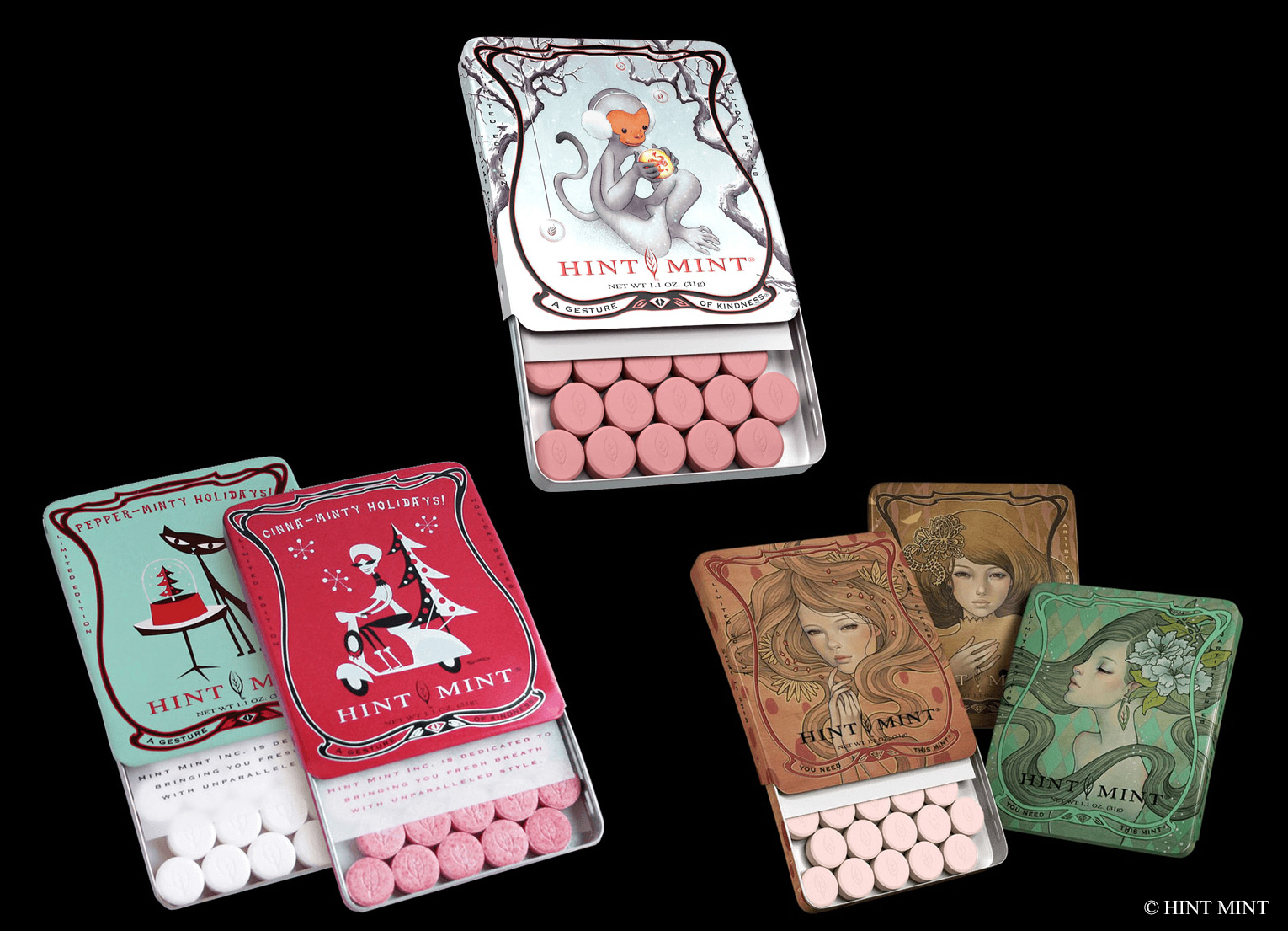 エレガントな浮世絵デザインのヒントミント！お歳暮やクリスマス