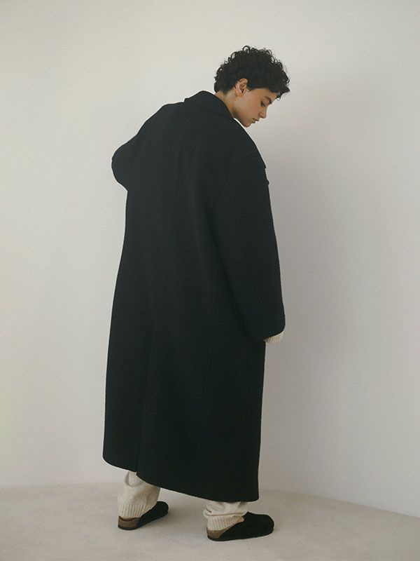 ETRE TOKYO - ダブルブレストウールコート - NAVY | ADDICT WEB SHOP