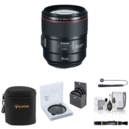 Canon EF 85mm f/1.4L IS USM Lens with Essential Accessories Kit