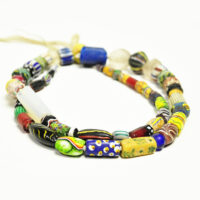 アフリカとんぼ玉 ヴィンテージ レインボーリボン 一連(12個