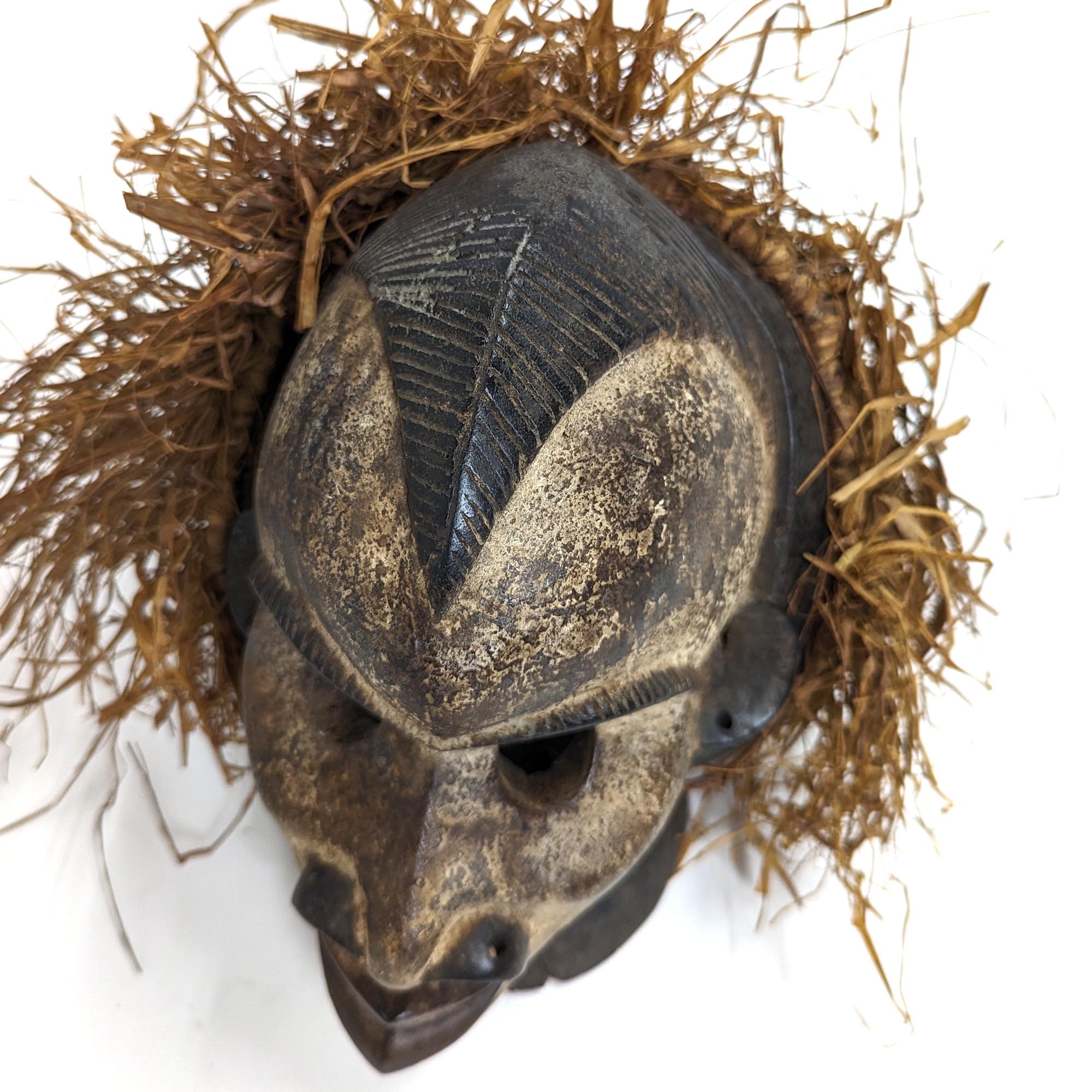 イボ族マスク 25cm アフリカンアート 仮面 （p015-05） - アフリカ雑貨