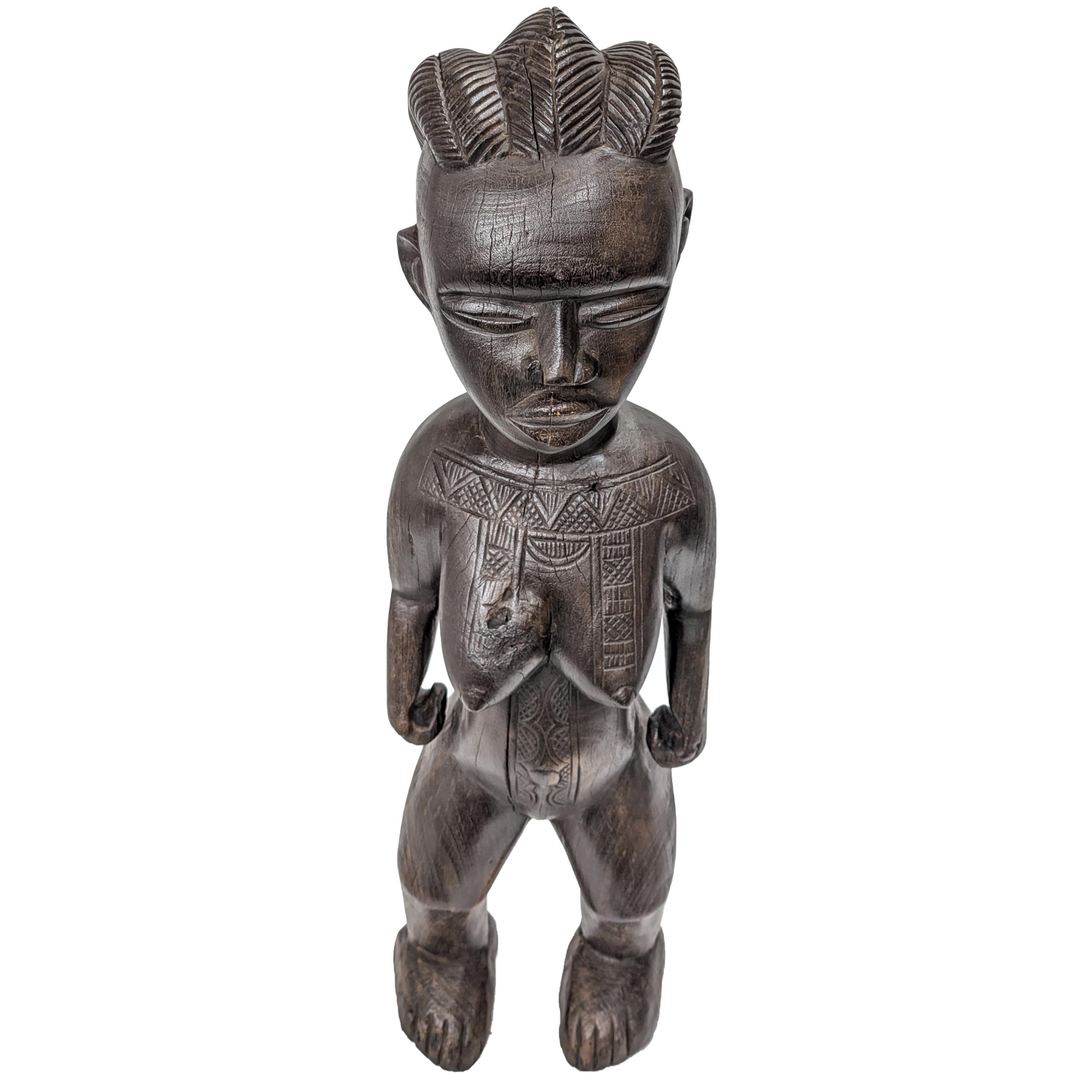 古いアフリカの木像 アンティーク プリミティブ バウレ族 バマナ族