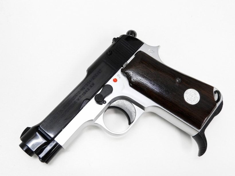 k*4様 タナカ ワークス M1934 ブローバック 木製グリップ シルバーモデ