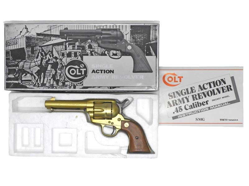 タナカ] コルト SAA シビリアン ゴールド 木製グリップ SMG金属モデル