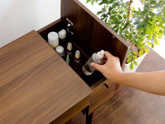 北欧 コンパクト木製ドレッサーnico(ニコ)スツール付き | 家具