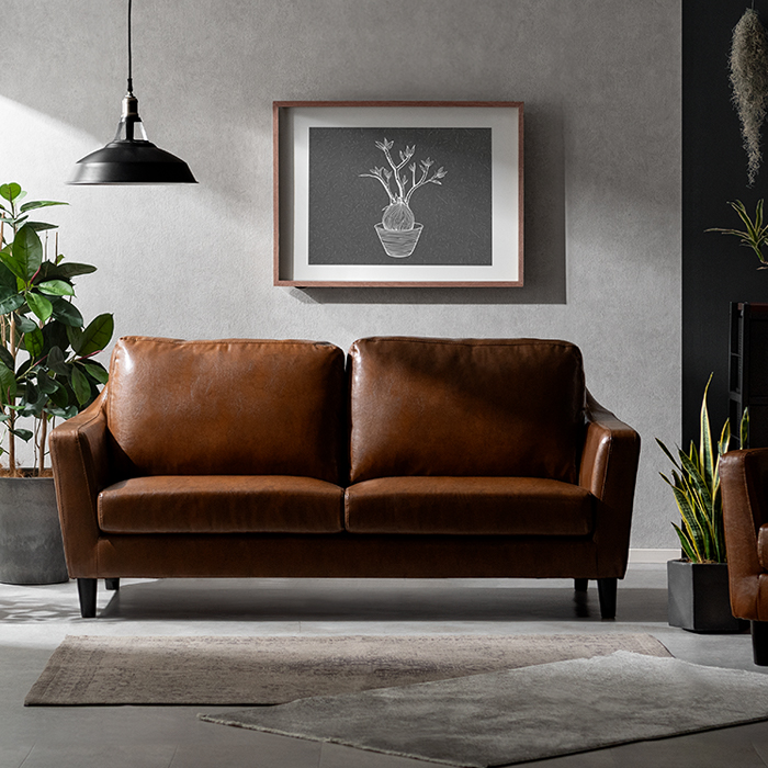 ブラウンレザー 2人掛けソファ 専用 関家具 ソファ ダーマ 2人掛け