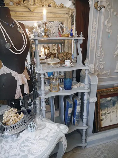 フランスアンティーク◇猫脚ネストテーブル3台/収納式机/ネコ足家具