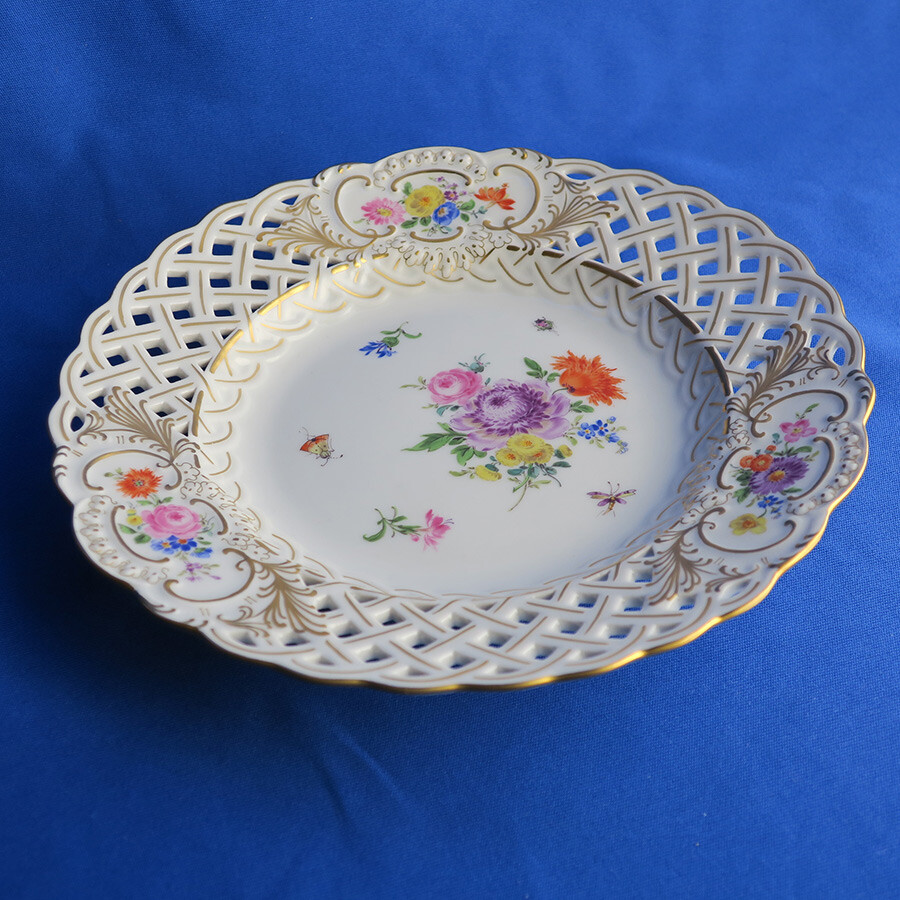 見る者の感性を刺激するマイセンの透かしプレート（18.5cm） - 貴人