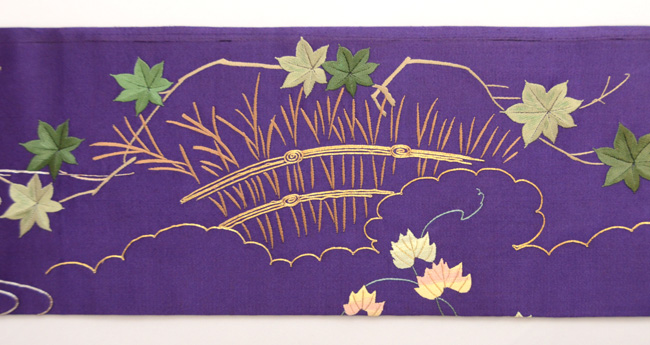 源氏物語文様刺繍名古屋帯