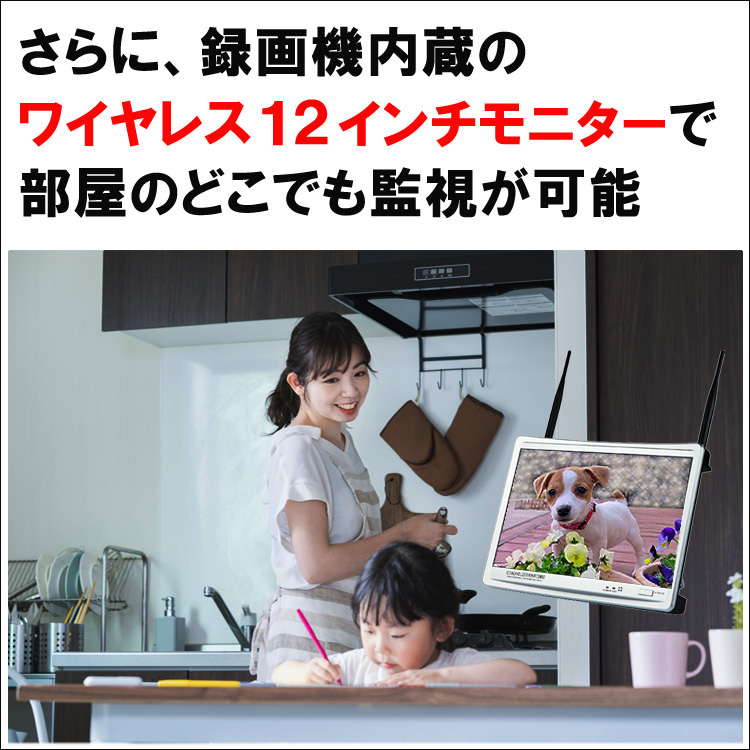 防犯カメラ カメラ1～4台セット 無線 ワイヤレス 屋外 録画機能付き AI