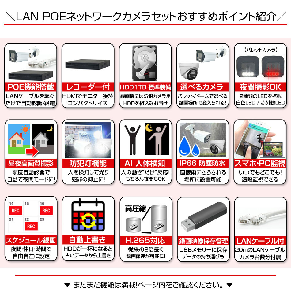 防犯カメラ 屋外 録画機能付き AI人体検知 防水 広角 ネットワーク