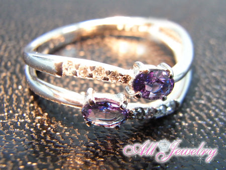 0.36CT 天然 アレキサンドライト K18ホワイトゴールド リング【誕生石6