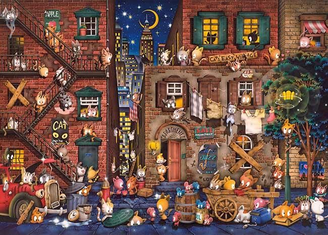 ダウンタウン キャッツ | 光るジグソーパズルのアップルワン