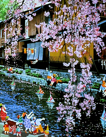 ヒロヤマガタ 直筆サイン シルクスクリーン 姫路城 桜 ヒロヤマガタ