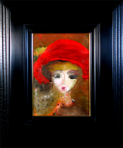 織田広喜、【ブローニュの女】、希少な大判額装用画集より、美品、日本人