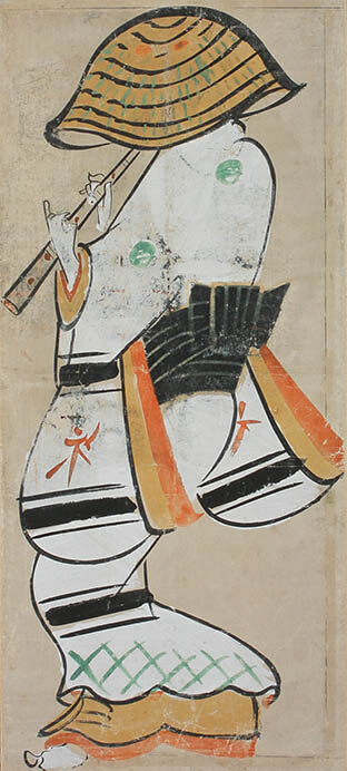 模写大津絵、長刀弁慶、額付き 模写大津絵、長刀弁慶、額付き