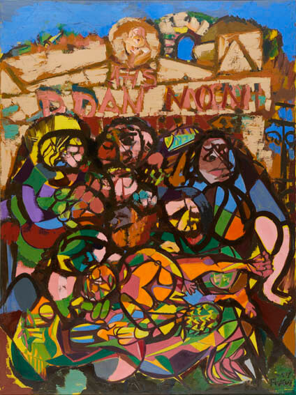 福沢一郎リトグラフ アダムとエヴァ 福沢一郎リトグラフ アダムと