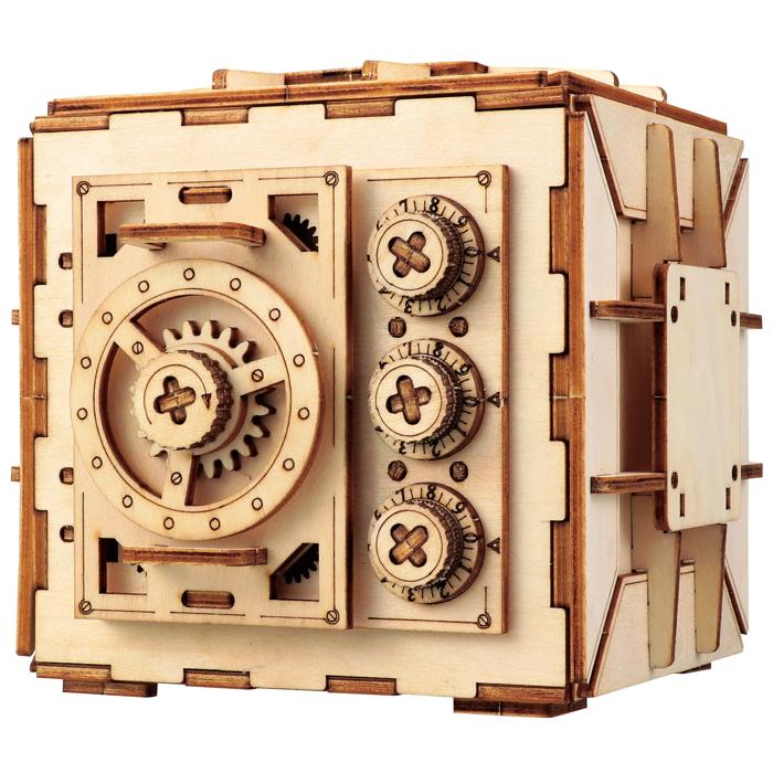 木製ダイヤル式金庫型貯金箱クラフトキット|工作キット・ワーク