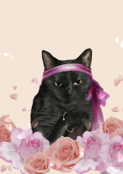 猫と薔薇」 by こけを｜Artmeter｜暮らしを彩るアートが、きっと見つかる