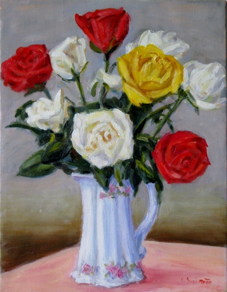 白い水差しのバラ 白い水差しのバラ」 by 杉本 勇｜Artmeter｜暮らしを