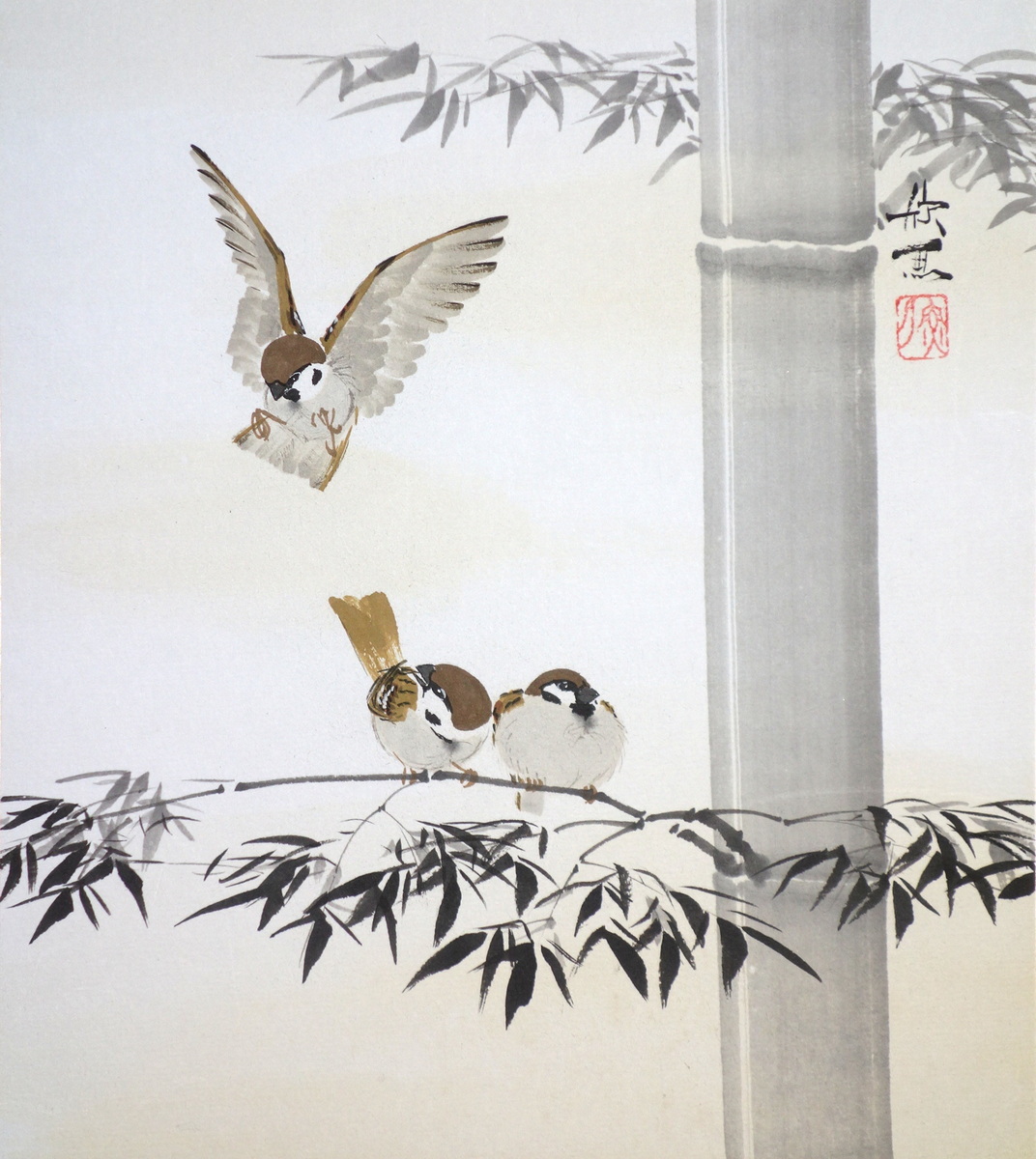 絵画】「木曽路より御岳山をのぞむ」 水彩画