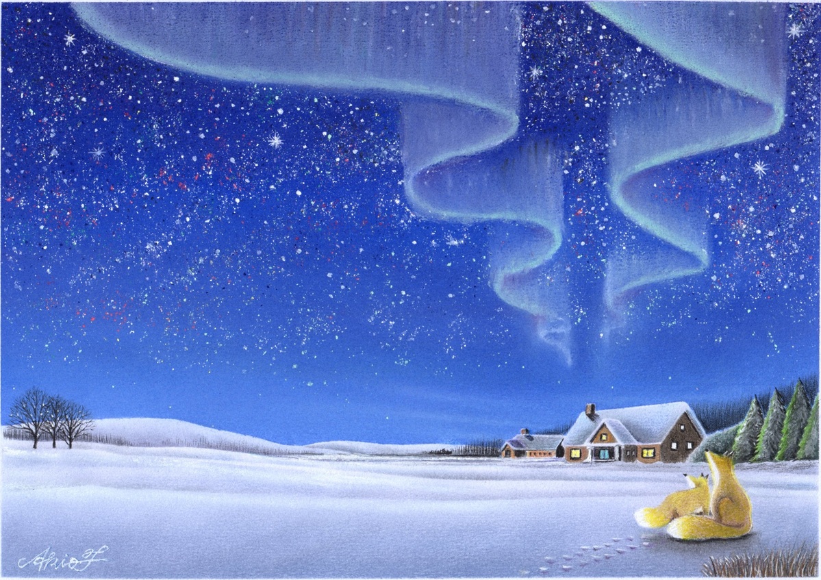 Evening Light Ⅱ 冬の風景 アート 冬の向こうに | Yukari.Tanemura