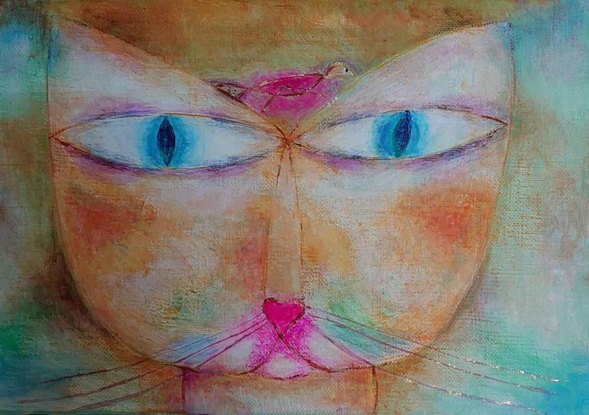 キャンバス油絵 専用 開花 パウルクレー風 飽きのこない抽象画 大きめ