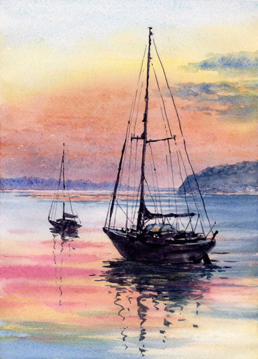 油絵 油彩 油彩画 絵 絵画【夕日に染まる海】A4 夕日の作品一覧｜