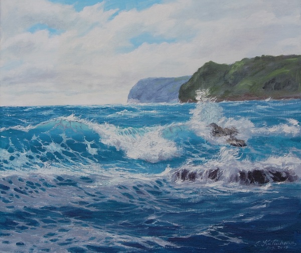 夏た〜海景色。40＊50绘框つき 夏た〜海景色。40＊50绘框つき