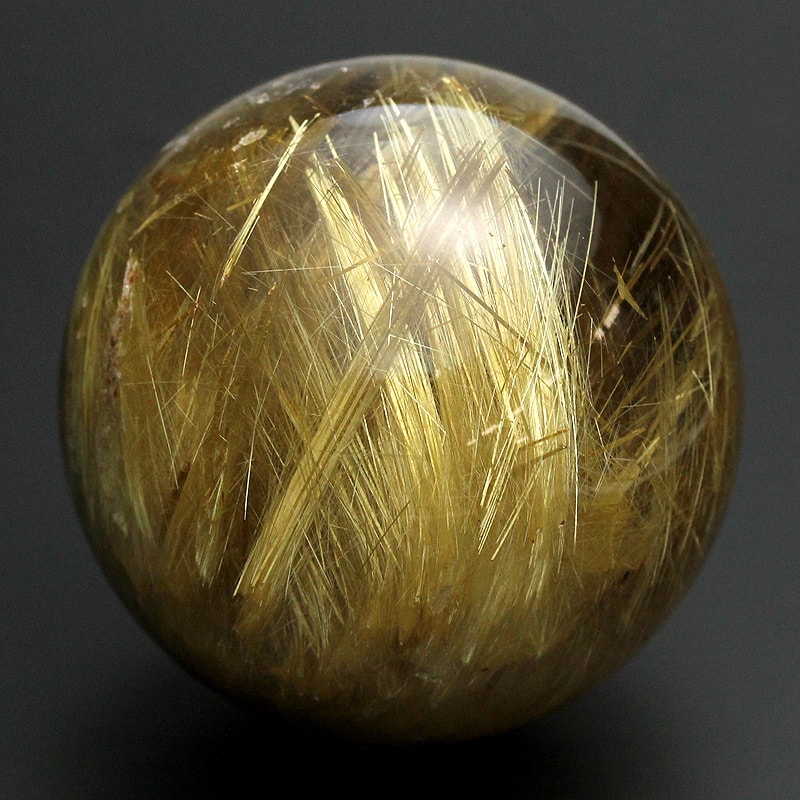 大玉！ルチルクォーツ 特別価格]ライトゴールドルチルクォーツ丸玉