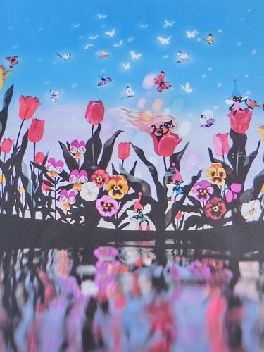 花と少女藤城清治作