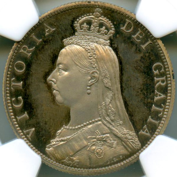 1887年大英帝国ハーフクラウン ジュビリー・ヘッド1/2Cr銀貨 PCGS認証