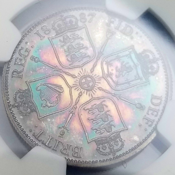 イギリス ヴィクトリア ジュビリーヘッド 1887年 フローリン 銀貨 NGC