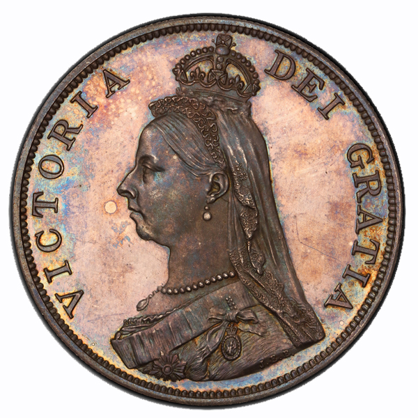 イギリス ヴィクトリア ジュビリーヘッド 1887年 2フローリン ARABIC 1