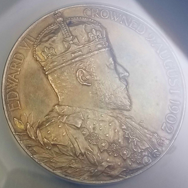 1902 イギリス エドワード アレクサンドラ コロネーション 大型 銀 メダル