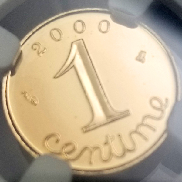 フランス 麦穂 2000年 1サンチーム 金貨 NGC MS69DPL | ARK NUMISMATICS