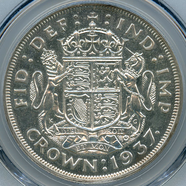 イギリス ジョージ6世 1937年 クラウン 銀貨 PCGS PR64 | ARK NUMISMATICS