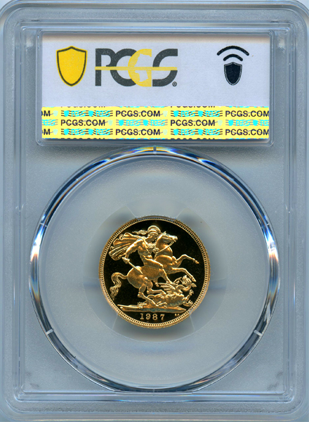 イギリス エリザベス2世 1987年 ソブリン 金貨 PCGS PR70DCAM | ARK