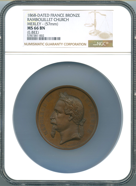 フランス ナポレオン3世 ランブイエ教会礎石設置記念 1868年 銅メダル