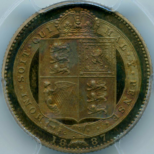 イギリス ヴィクトリア ジュビリーヘッド 1887年 シリング 銀貨 PCGS