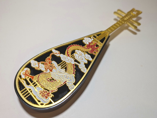 琵琶香炉（鶴・龍）-お香の香皿・香立て・香炉