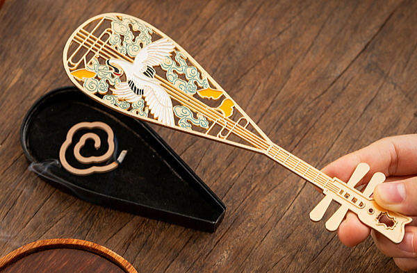 琵琶香炉（鶴・龍）-お香の香皿・香立て・香炉